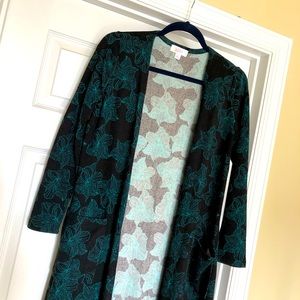 Black & Blue Floral Duster Cardigan